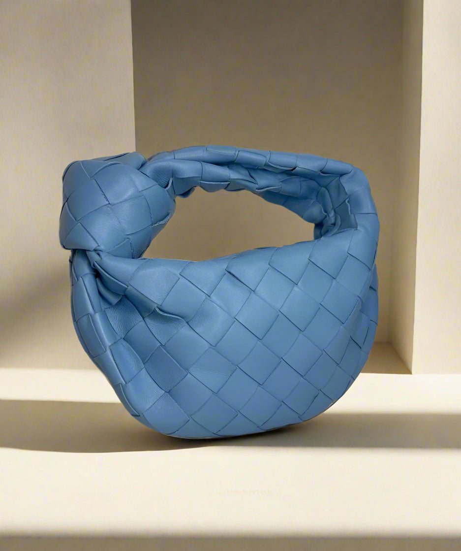 BOTTEGA VENETA- Blue Intrecciato Leather Candy Jodie Bag - WOMEN