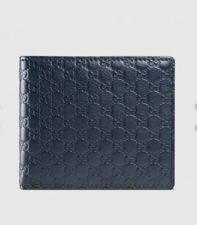 Gucci - Bifold Wallet Micro Guccissima Dark Blue - MEN