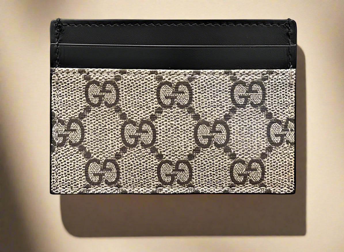 Gucci logo Card Case Supreme Beige/Black