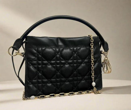 DIOR - Lady Dior Milly Mini Bag Black Cannage Lambskin - WOMEN