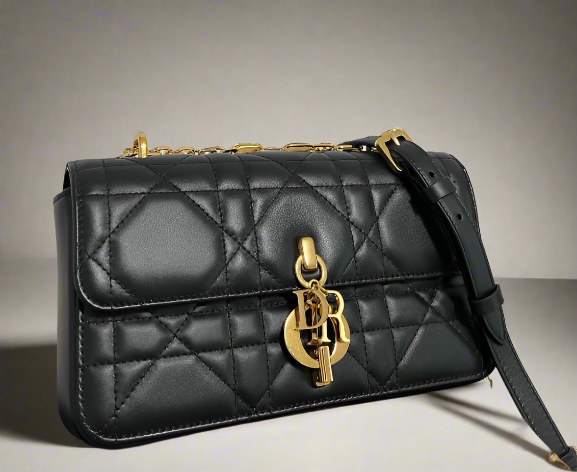 DIOR - Miss Daisy Mini Bag Black Macrocannage Lambskin - WOMEN