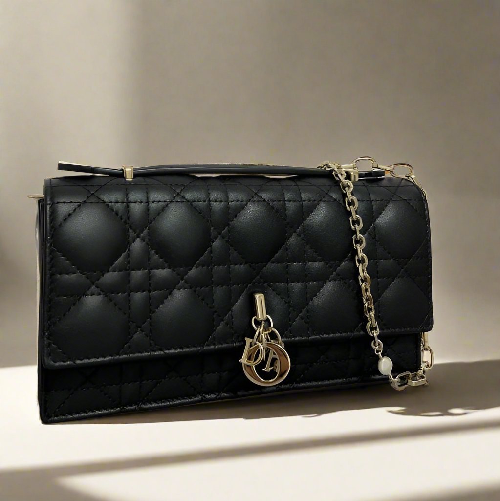 DIOR - My Dior Mini Bag Black Cannage Lambskin - Women