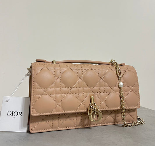 DIOR - My Dior Mini Bag Beige Cannage Lambskin - WOMEN