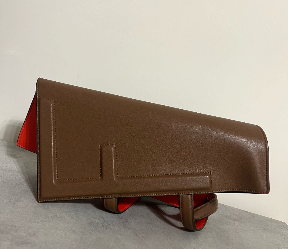Small fendi flip tote brown/lava red leather - Women