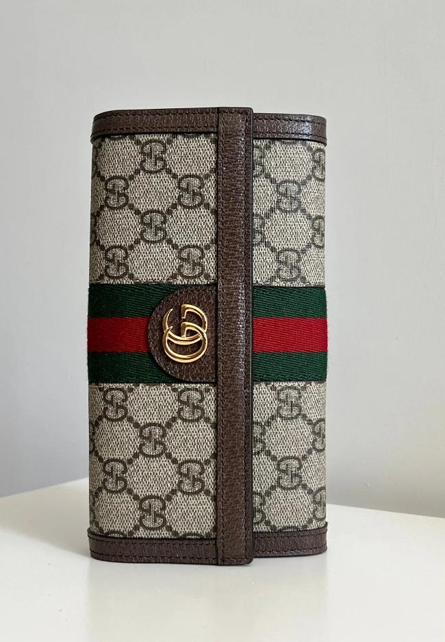 Gucci GG Supreme Ophidia Continental Wallet Bi-fold Long