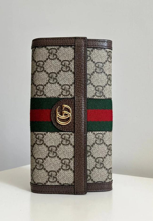 Gucci GG Supreme Ophidia Continental Wallet Bi-fold Long