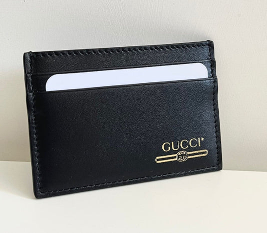 GUCCI - leather card case with Gucci logo - MEN