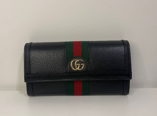 Gucci - Black Pebbled Leather Ophidia Continental Wallet - WOMEN
