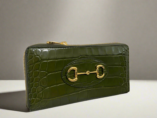 Gucci Horsebit 1955 crocodile wallet - WOMEN