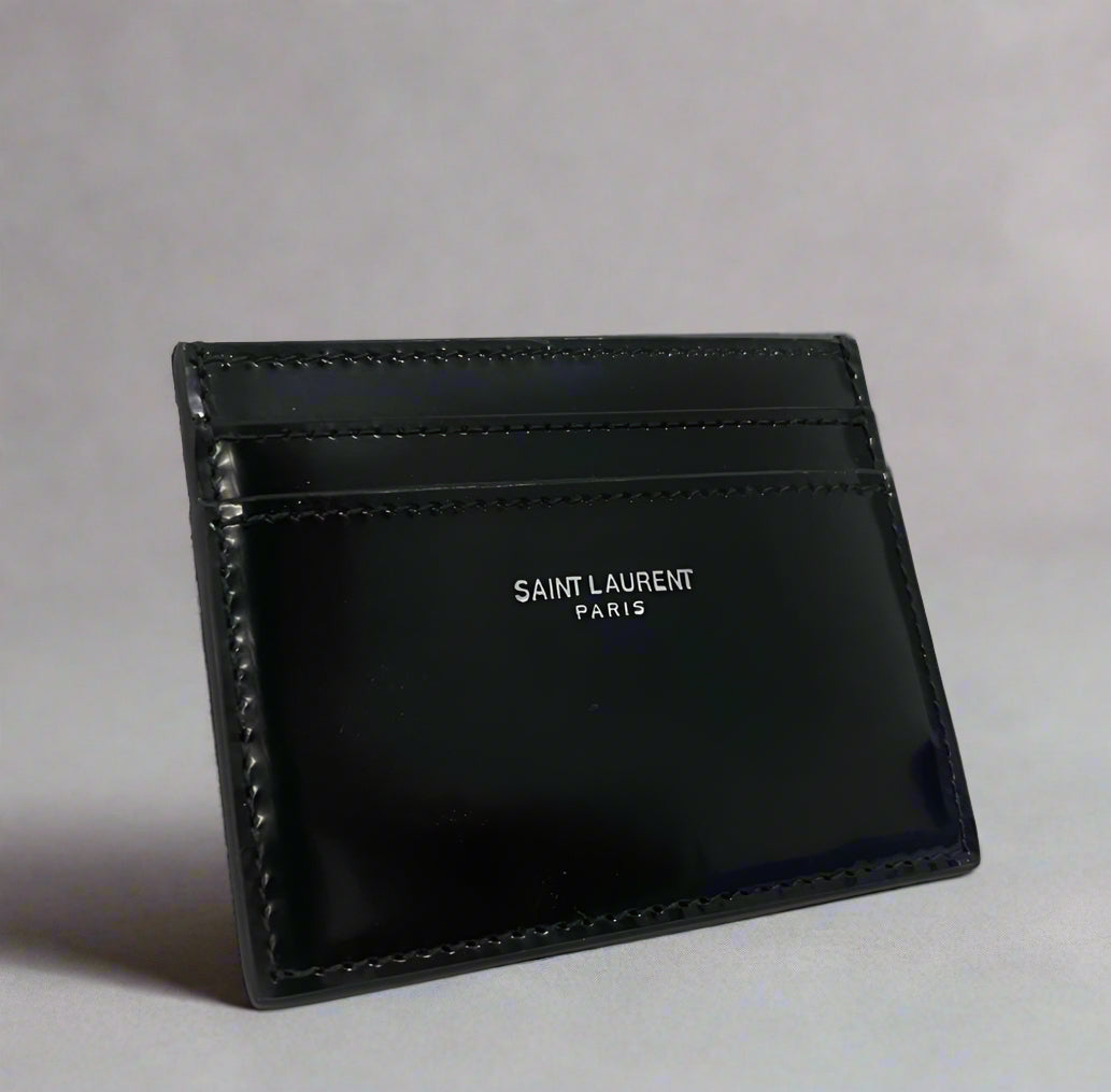 Saint Laurent - Black Patent Leather Cardholder